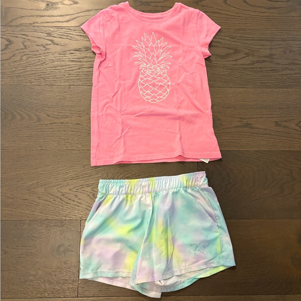 Gap girls top & justice shorts sz 10 very good condition